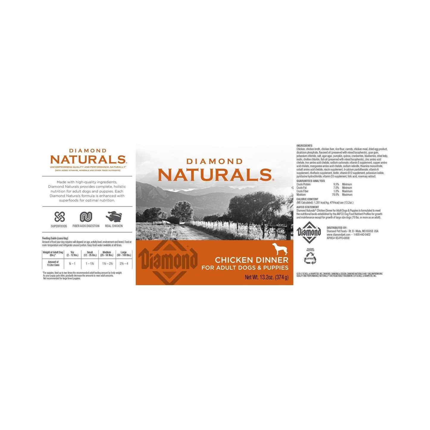 Diamond Naturals Chicken Dinner Canned Dog Food- 13.2oz
