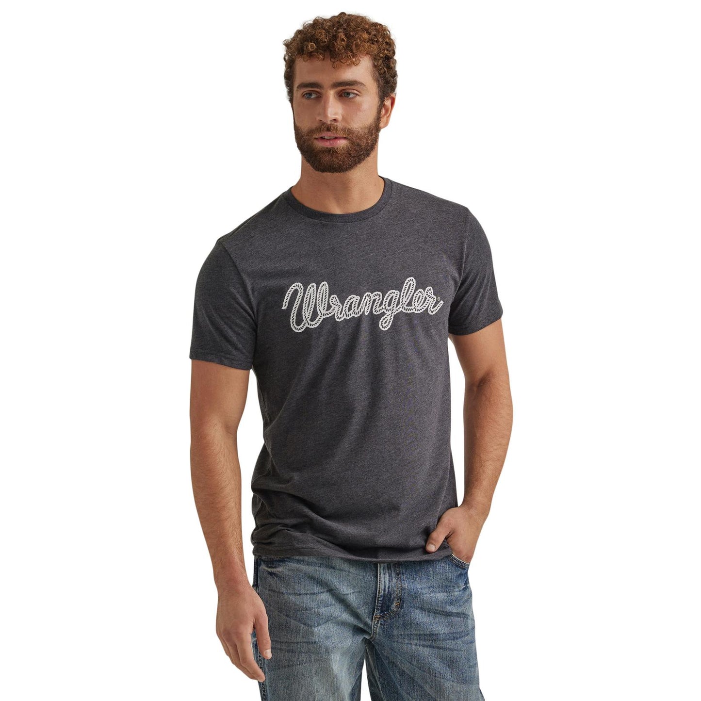 Wrangler® Rope Logo T-Shirt-Charcoal