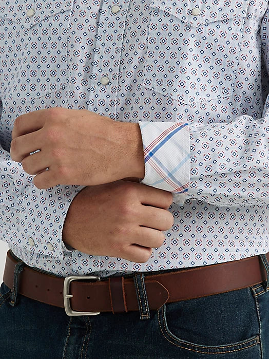 Men's Wrangler 20X® Advanced Comfort Western Snap Shirt - BLUE VIBES