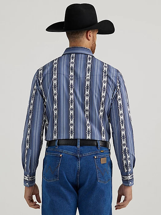 Men's CHECOTAH® Long Sleeve Western Snap Shirt - RIVER NAVY