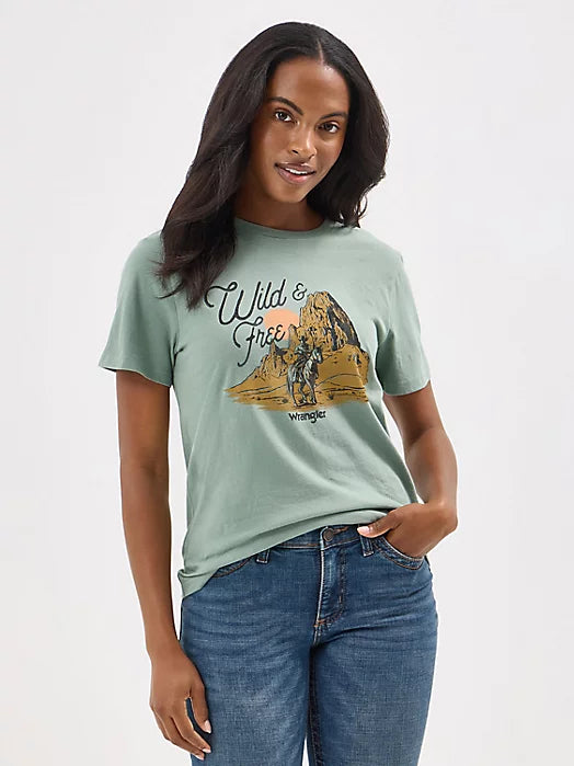 Women's Wrangler Southwestern Graphic Regular Fit Tee in Willd Lily
