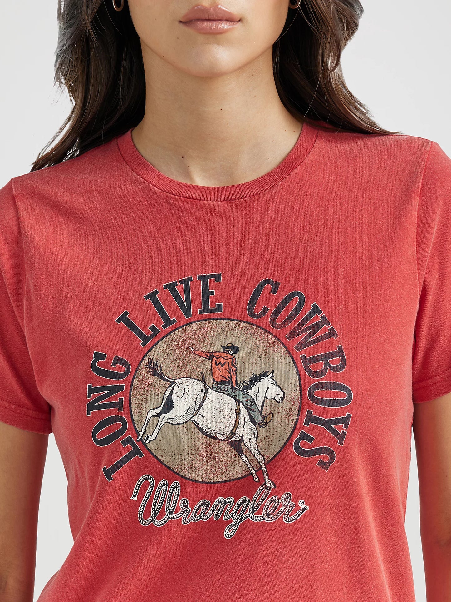 Women's Wrangler Long Live Cowboys® Reg Fit Tee in Salsa
