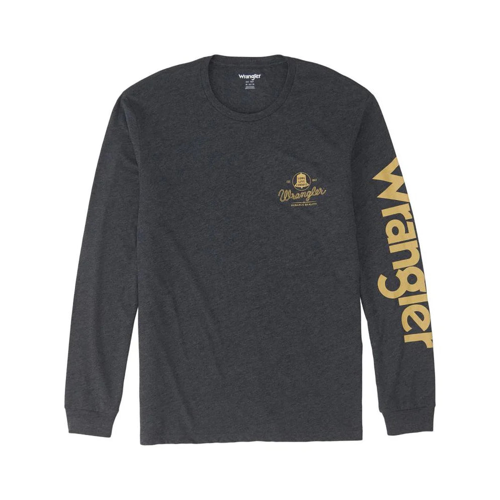 Wrangler "Wrangler Bull" Long Sleeve T-Shirt- Black