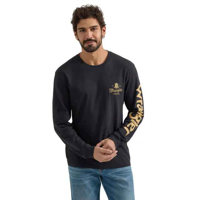 Wrangler "Wrangler Bull" Long Sleeve T-Shirt- Black