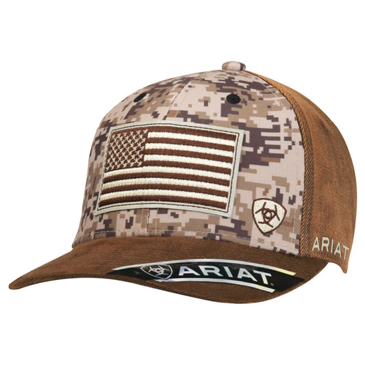 Ariat Camo w/ Flag Ball Cap