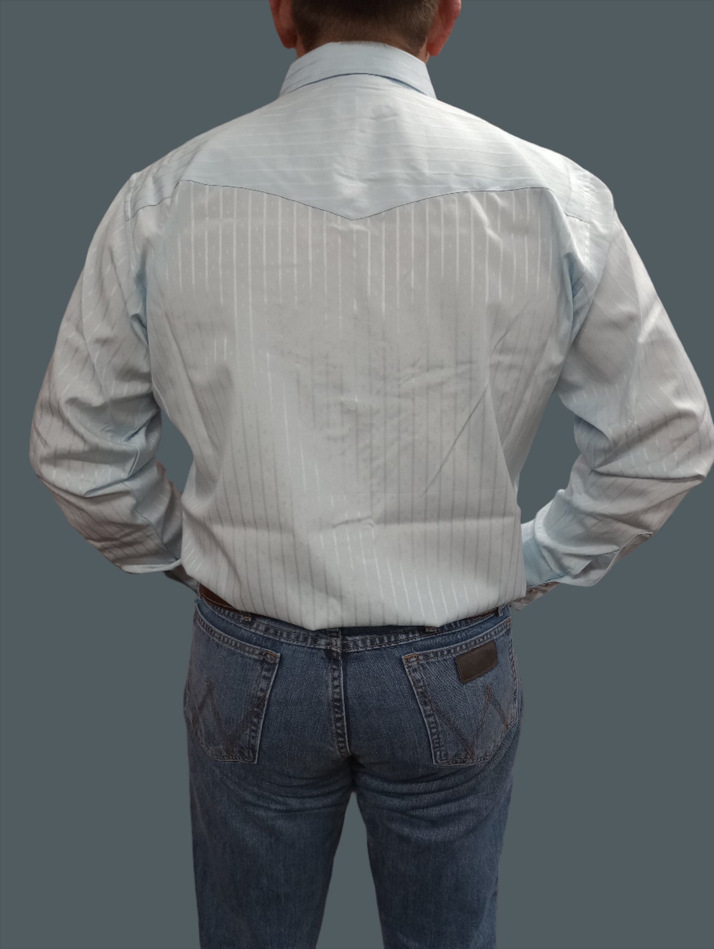 Wrangler Sport Western Snap Shirt- Long Sleeve Blue