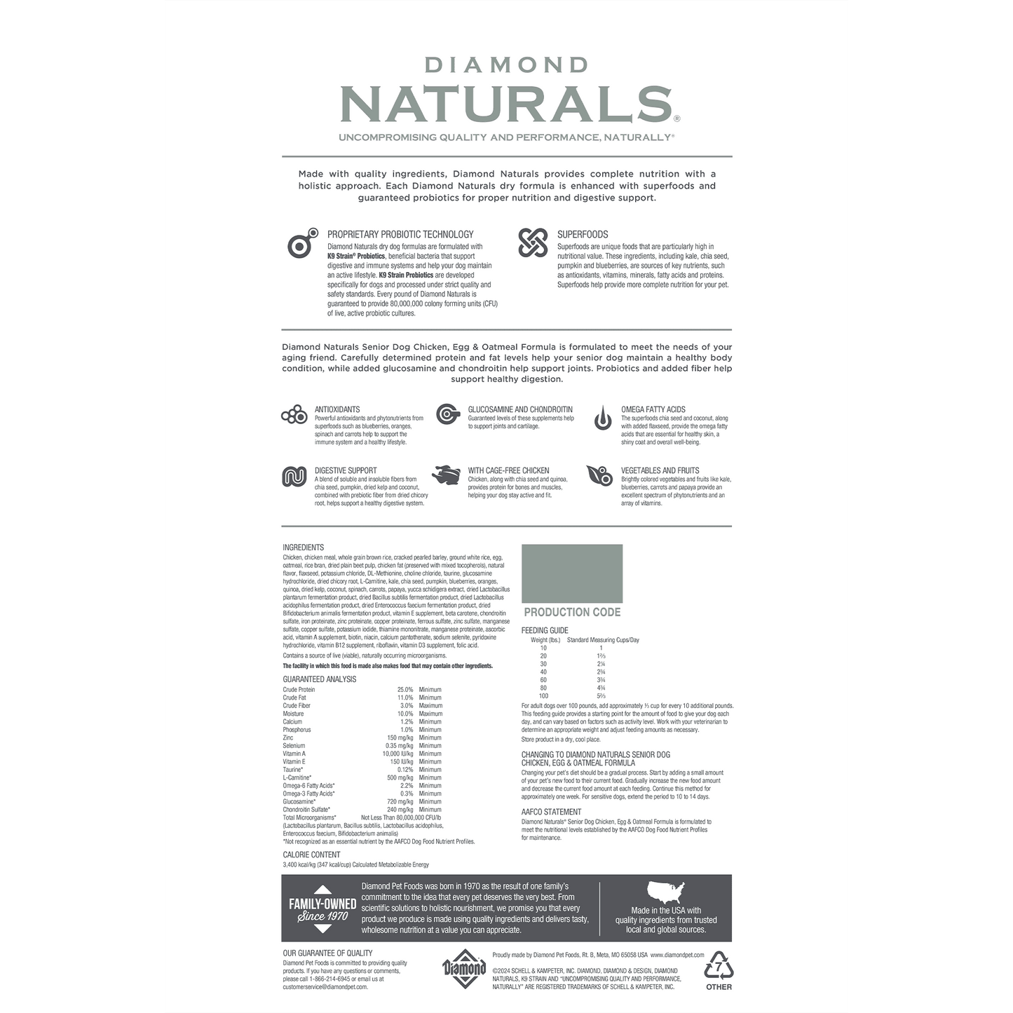 Diamond Naturals Dog Food- Senior