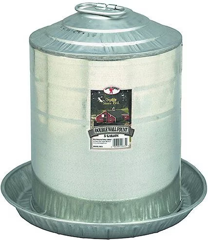 Galvanized Double-Walled Poultry Waterer -5gal
