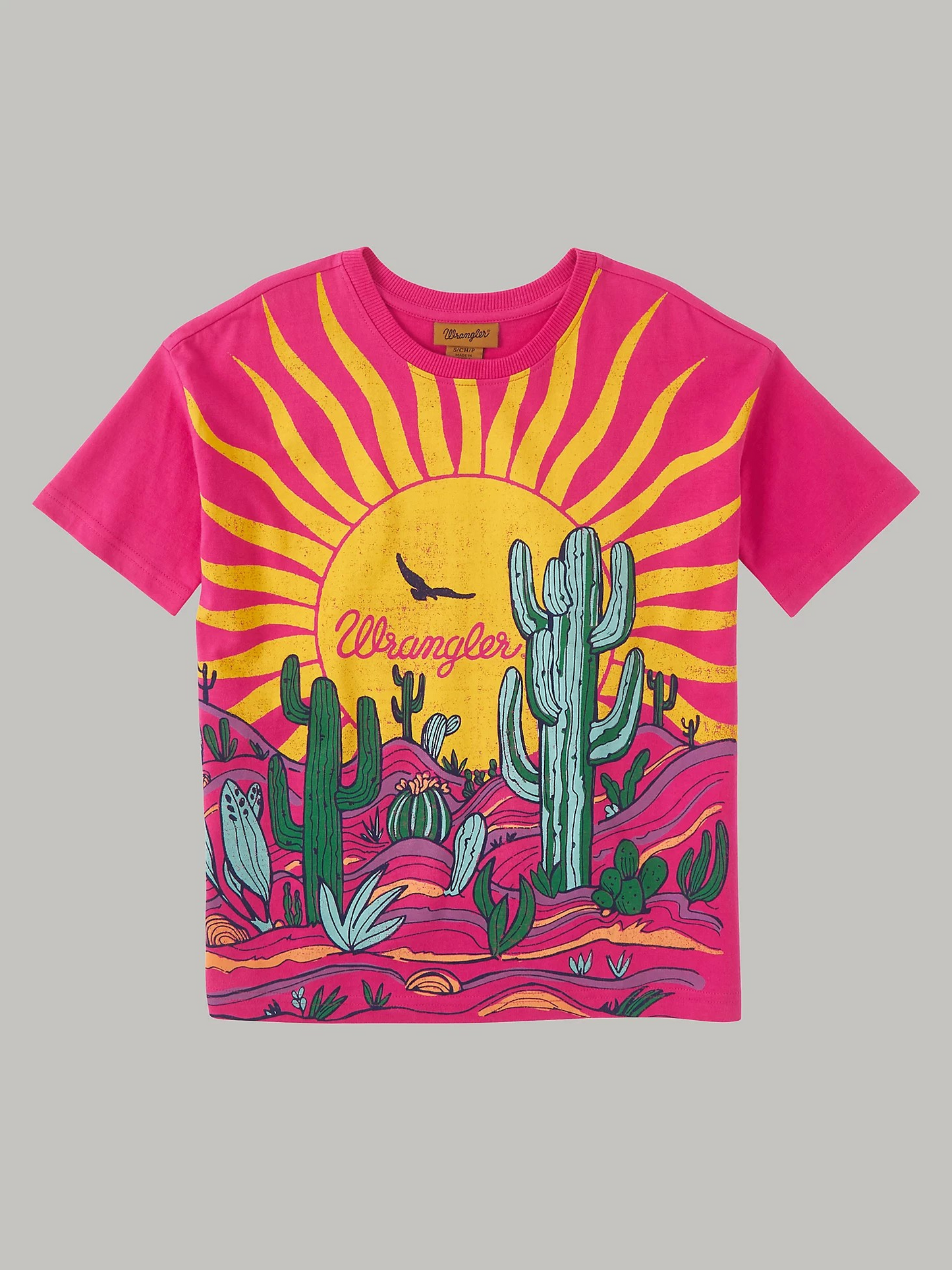 Open Full Size Image Wrangler Wrangler® Short-Sleeve PINK Cactus Graphic Oversized T-Shirt