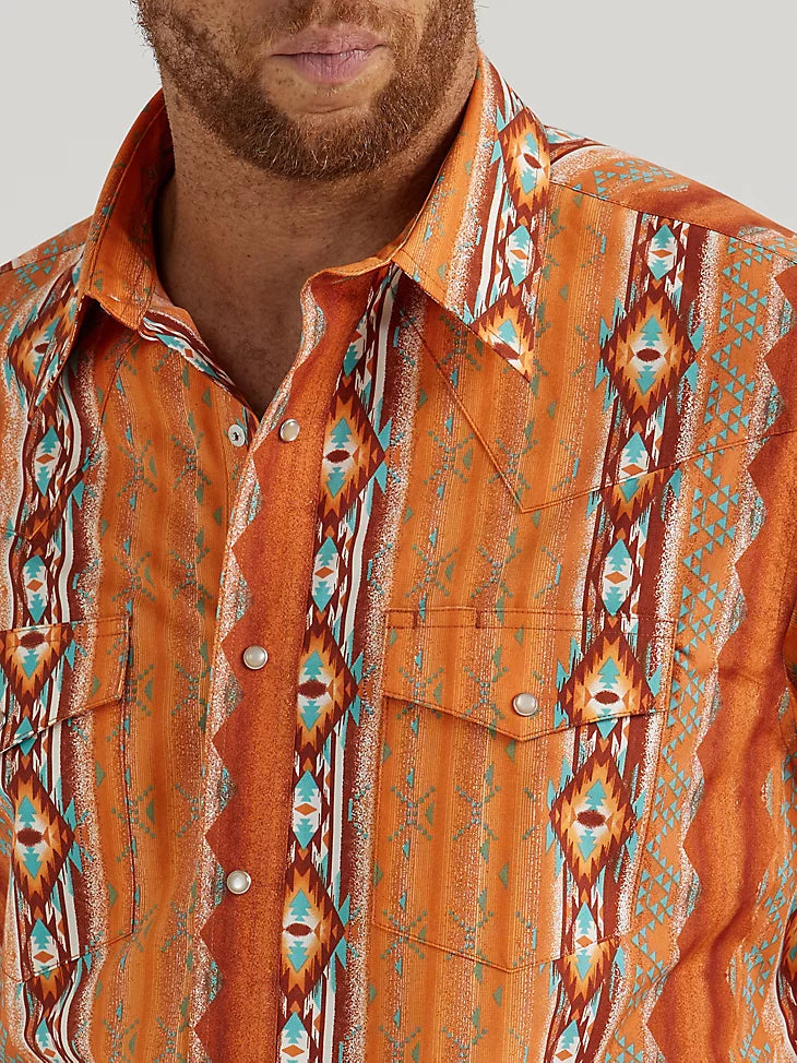 Checotah® Western Long Sleeve Shirt - Mens - Rust