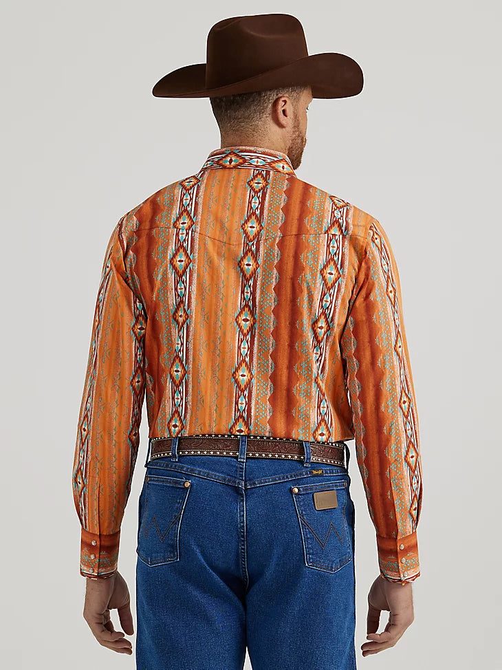 Checotah® Western Long Sleeve Shirt - Mens - Rust