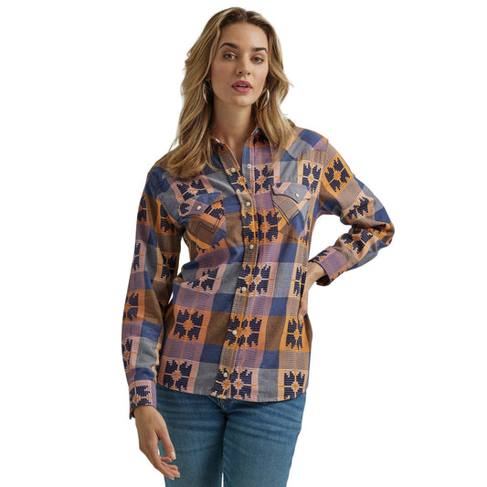 Wrangler Retro® Western Vintage Boyfriend Snap Top - Womens - Multi