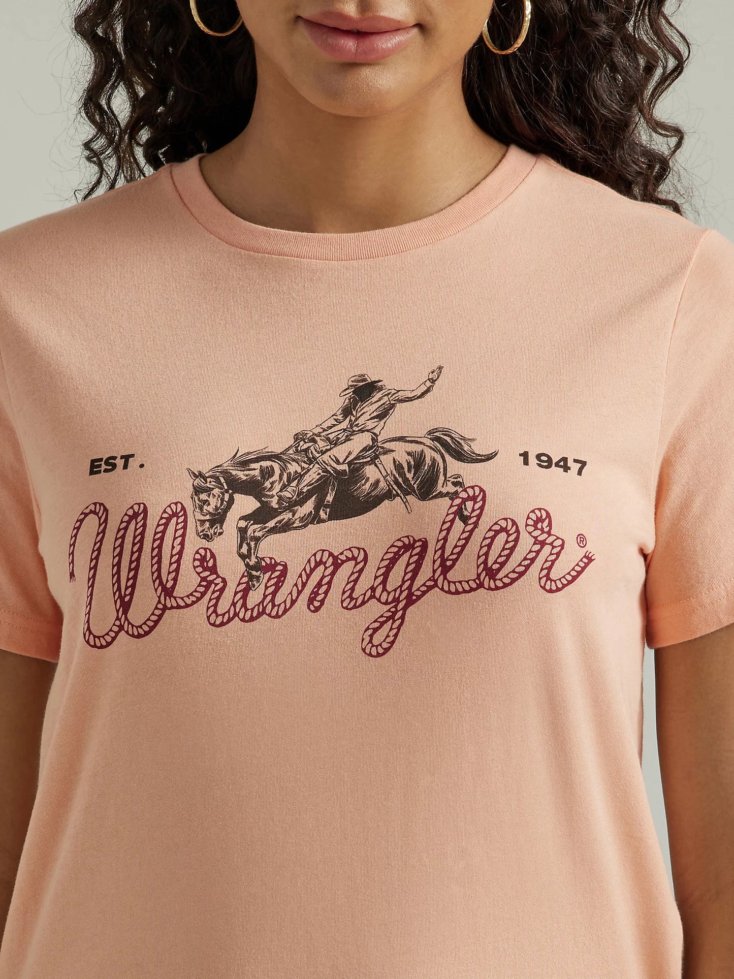 Women's Wrangler Western Graphic Reg Fit Tee in Salmon