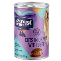 a Strong Heart canned dog food (Beef & Gravy)
