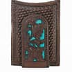 Nocona Brown Embossed with Turquoise Inlay Money Clip and Wallet
