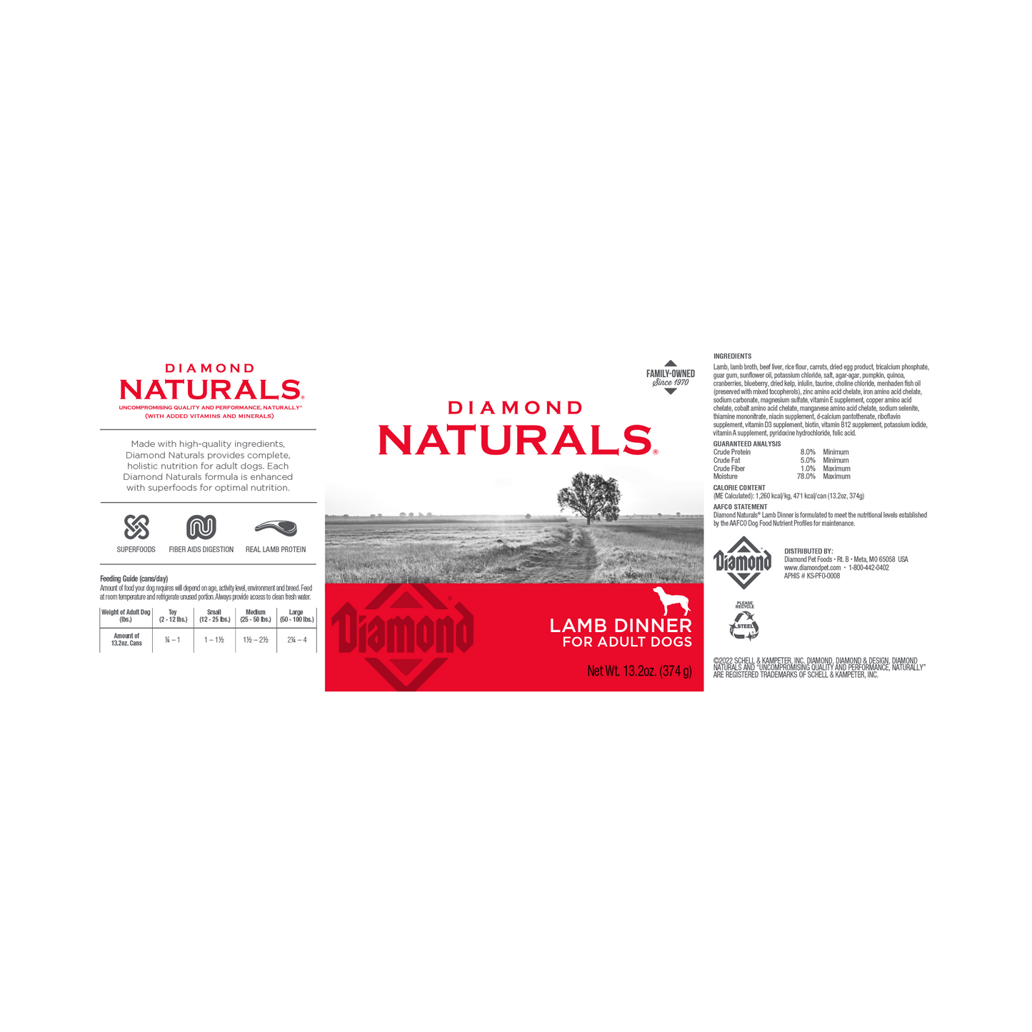 Diamond Naturals Lamb Dinner Canned Dog Food- 13.2oz