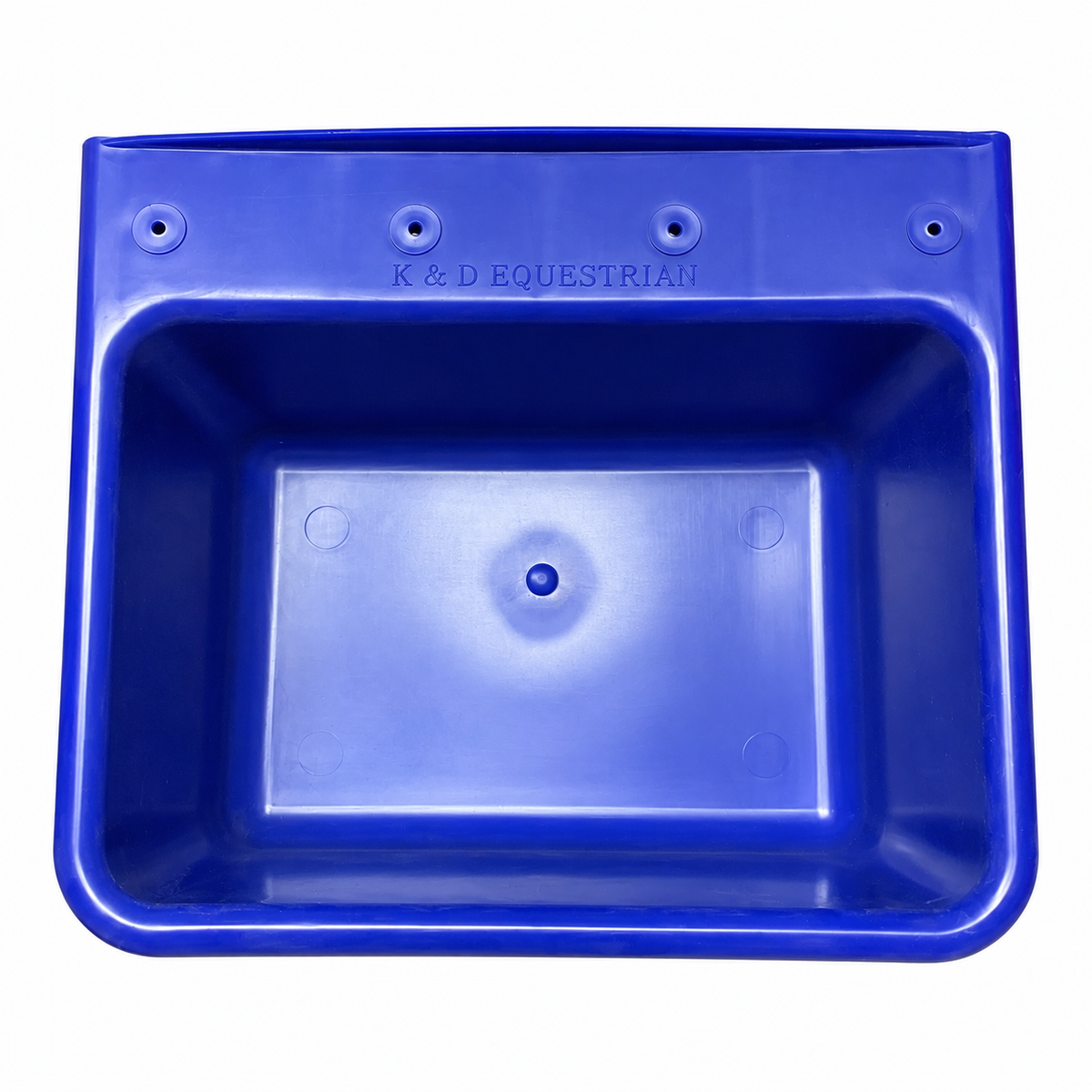 K & D Equestrian 6-quart fence feeder in Blue