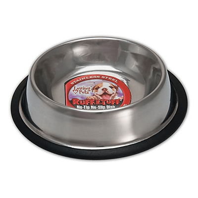 Ruff N Tuff Dog Bowls No Tip- Stainless Steel